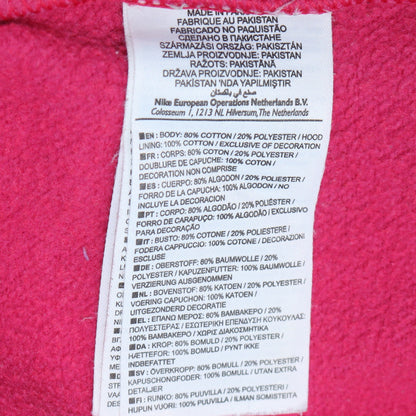 Nike Womens Pink Small Pullover Hoodie Sweatshirt Logo Cotton Blend