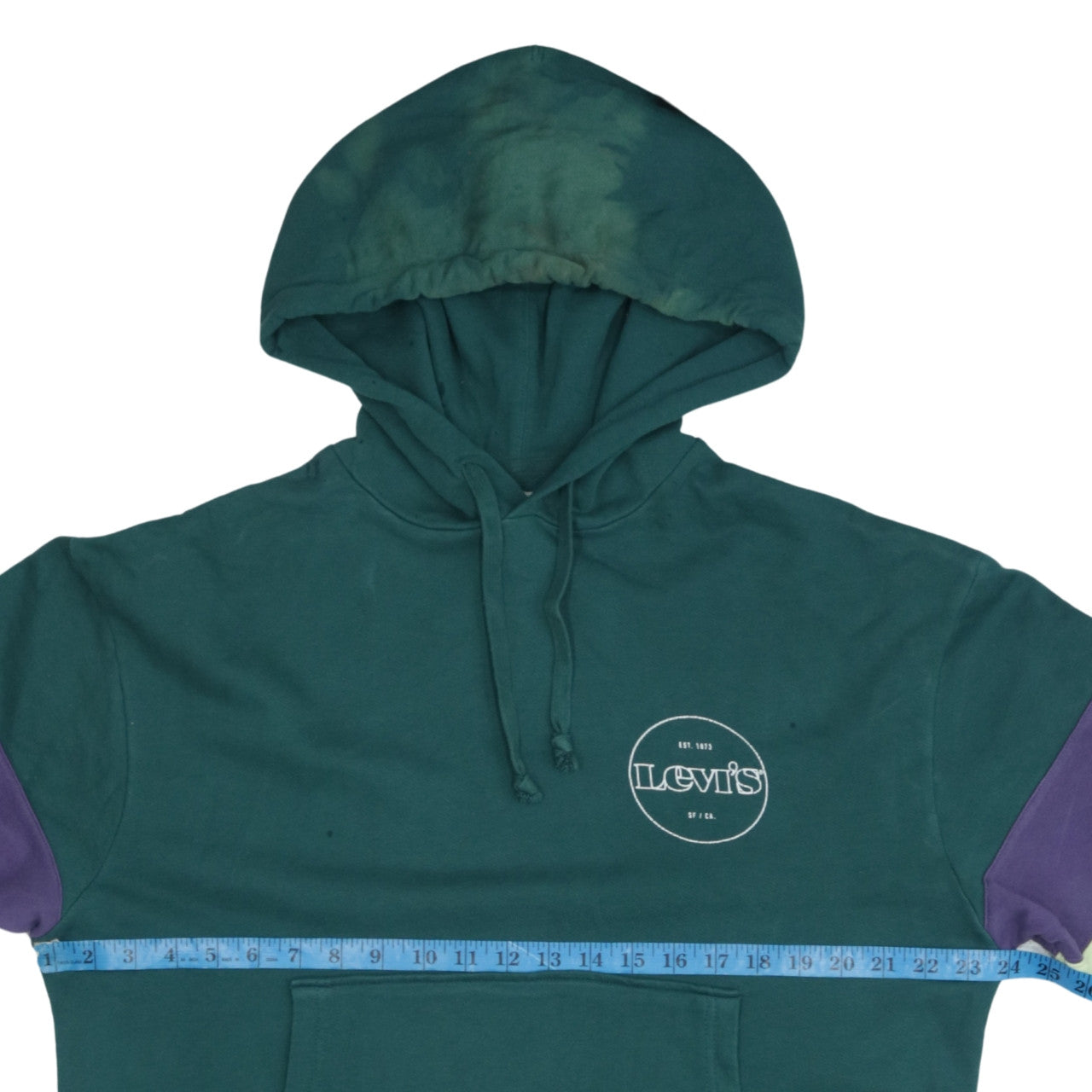 Mens UK Size S Levi's Green Pullover Hoodie