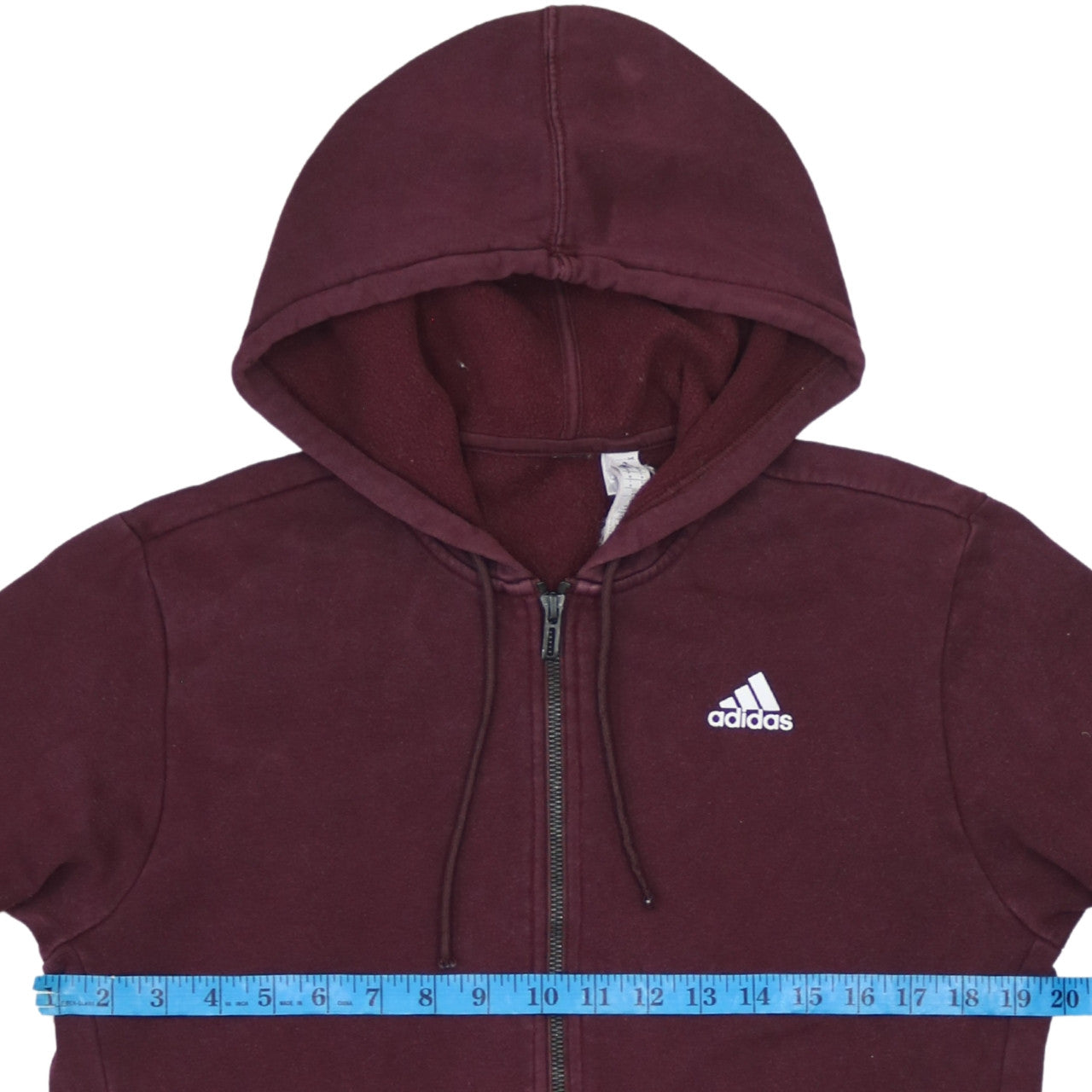 Mens UK Size M adidas Red Full Zip Hoodie
