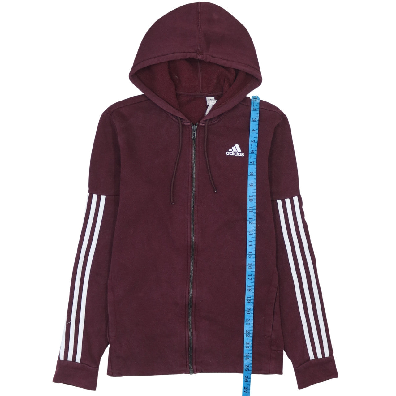 Mens UK Size M adidas Red Full Zip Hoodie