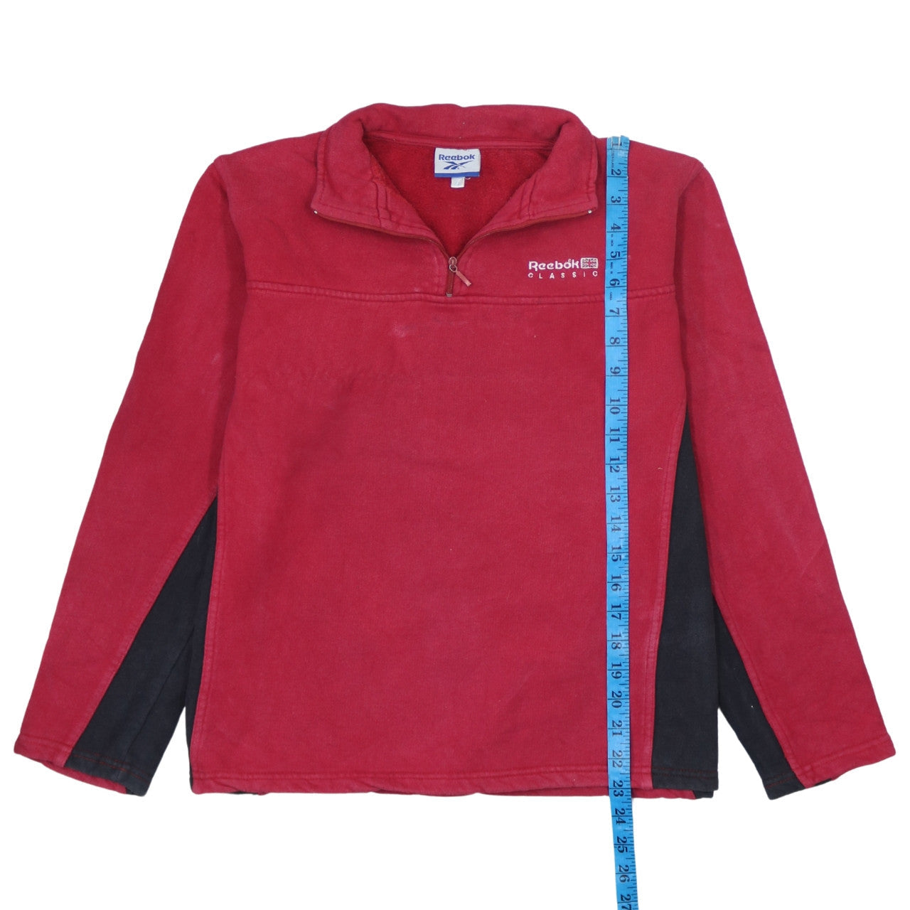 Reebok Red XL Fleece 1/4 Zip Sweatshirt Unisex Adults Sportswear