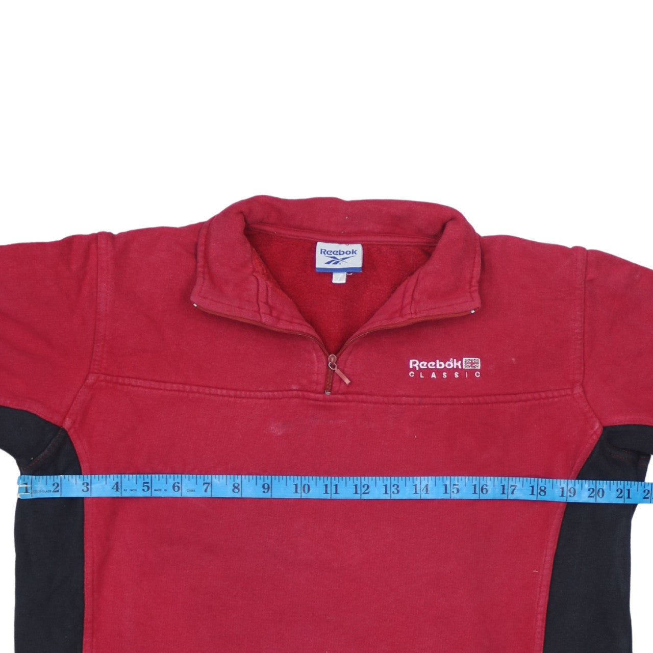 Reebok Red XL Fleece 1/4 Zip Sweatshirt Unisex Adults Sportswear