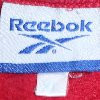 Reebok Red XL Fleece 1/4 Zip Sweatshirt Unisex Adults Sportswear