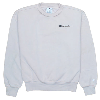 Champion Women’s Beige Small Sweatshirt Crew Neck Long Sleeve Logo