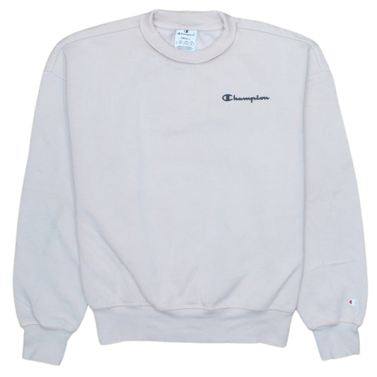 Champion Women’s Beige Small Sweatshirt Crew Neck Long Sleeve Logo
