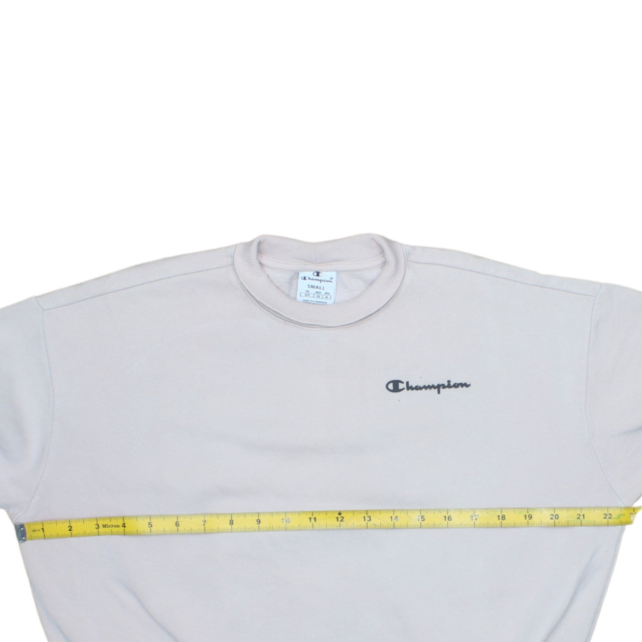 Champion Women’s Beige Small Sweatshirt Crew Neck Long Sleeve Logo