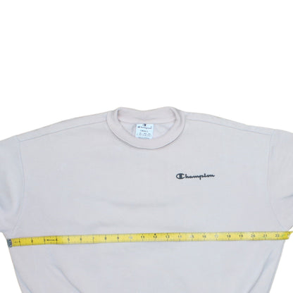 Champion Women’s Beige Small Sweatshirt Crew Neck Long Sleeve Logo