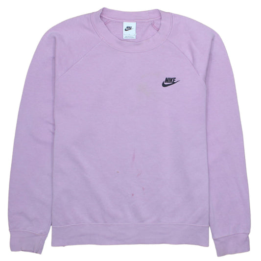 Nike Women Purple Pullover Sweatshirt L Logo Raglan Long Sleeve