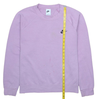 Nike Women Purple Pullover Sweatshirt L Logo Raglan Long Sleeve