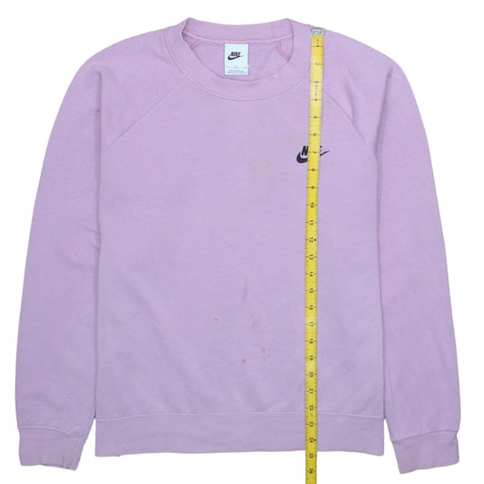 Nike Women Purple Pullover Sweatshirt L Logo Raglan Long Sleeve