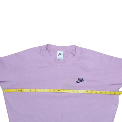 Nike Women Purple Pullover Sweatshirt L Logo Raglan Long Sleeve