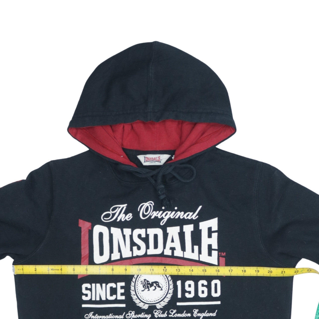 Mens UK Size S Lonsdale Black Pullover Hoodie
