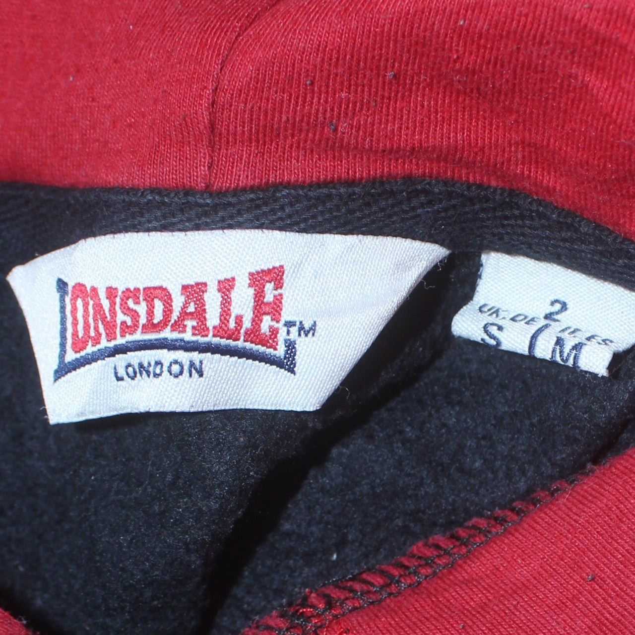 Mens UK Size S Lonsdale Black Pullover Hoodie