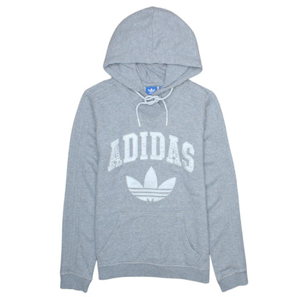 Adidas Womens Grey Hoodie Sweatshirt UK 12 Pullover Long Sleeve Casual