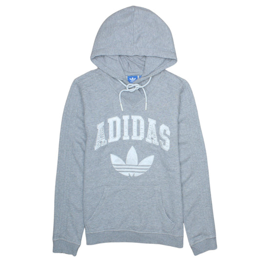 Adidas Womens Grey Hoodie Sweatshirt UK 12 Pullover Long Sleeve Casual