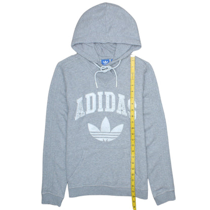 Adidas Womens Grey Hoodie Sweatshirt UK 12 Pullover Long Sleeve Casual