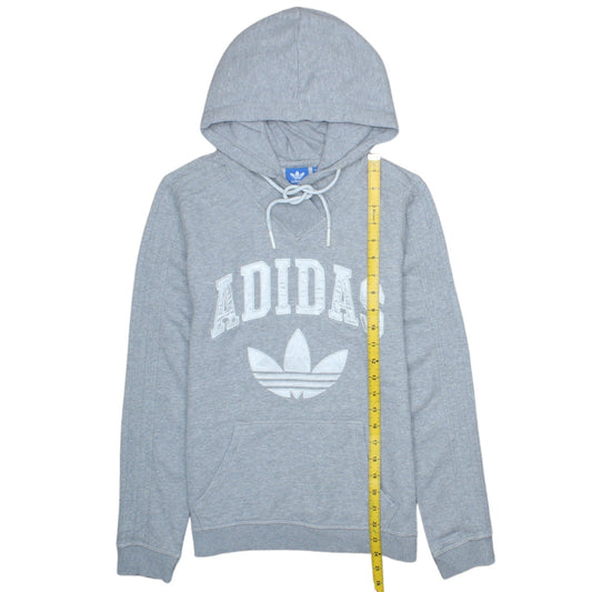 Adidas Womens Grey Hoodie Sweatshirt UK 12 Pullover Long Sleeve Casual