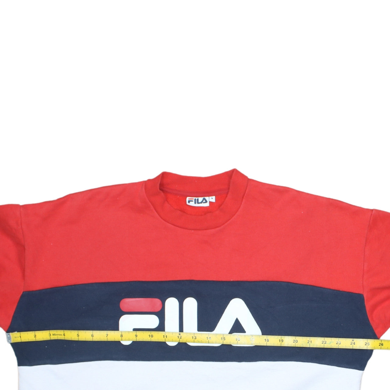 Fila Womens Red White Blue Sweatshirt M Logo Pullover Casual Top