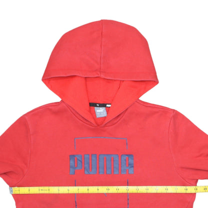 Puma Boys Red Pullover Hoodie 13-14 Years Regular Fit Fleece Logo