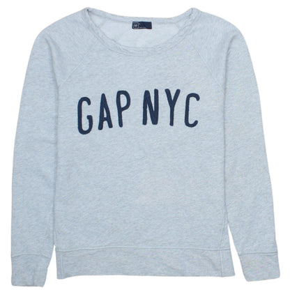 GAP Women’s Grey Sweatshirt Small Pullover Crew Neck Logo Print