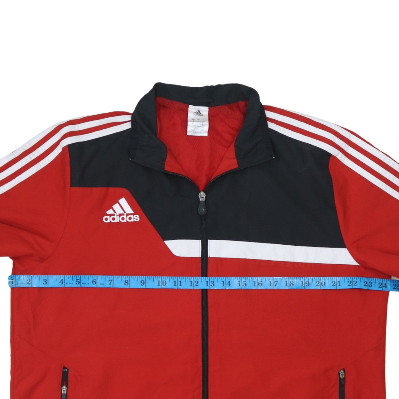 Adidas Men’s Red Track Jacket L Full Zip Logo Sports Casual