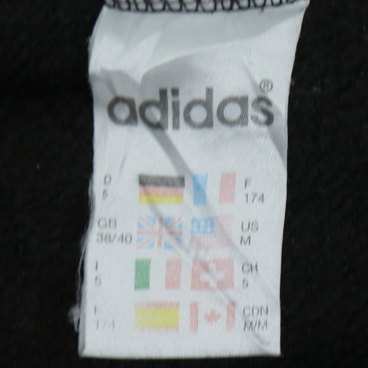Mens UK Size M adidas Black Pullover Sweatshirt