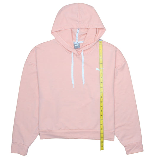 Puma Womens Pink Hoodie Sweatshirt M Medium Pullover Cotton Blend