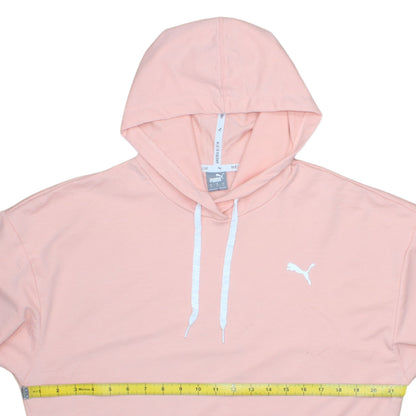 Puma Womens Pink Hoodie Sweatshirt M Medium Pullover Cotton Blend