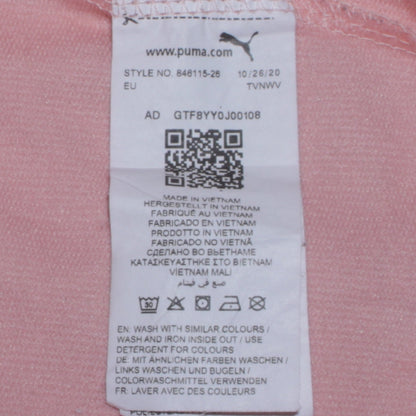 Puma Womens Pink Hoodie Sweatshirt M Medium Pullover Cotton Blend