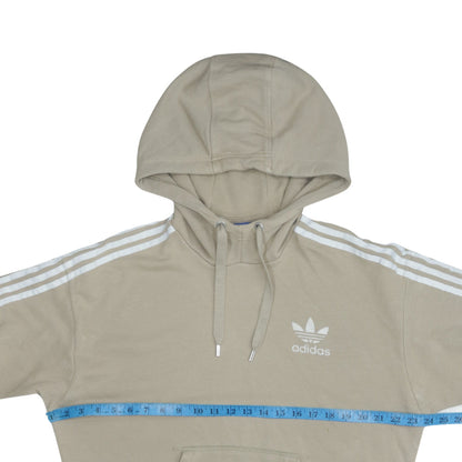 Adidas Womens Beige Pullover Hoodie UK 12 Casual Cotton Blend
