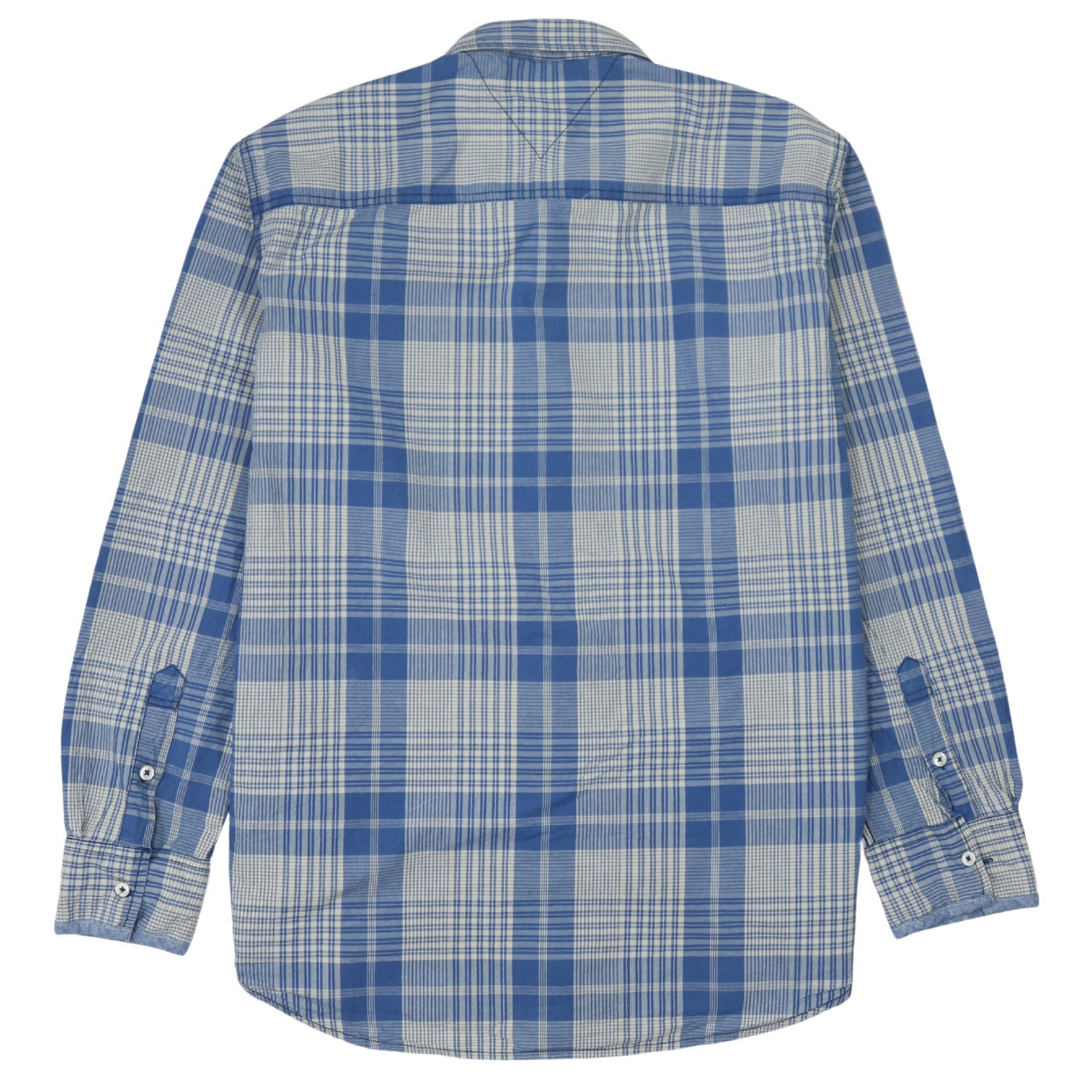 Tommy Hilfiger Men’s Blue Plaid XL Button-Up Shirt Custom Fit