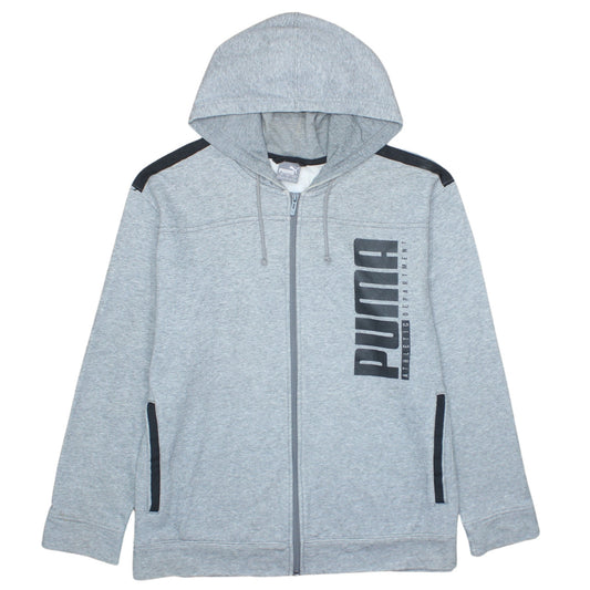 Mens UK Size L PUMA Grey Full Zip Hoodie