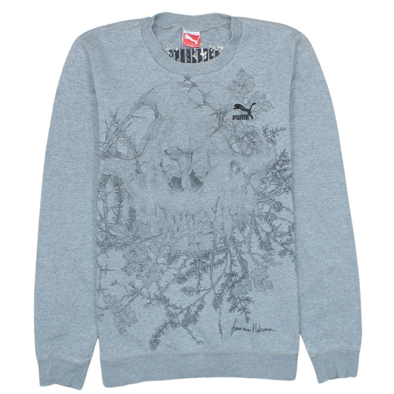 Puma Unisex Adults Grey Crew Neck Graphic Sweatshirt Size M