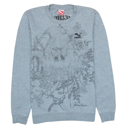 Puma Unisex Adults Grey Crew Neck Graphic Sweatshirt Size M