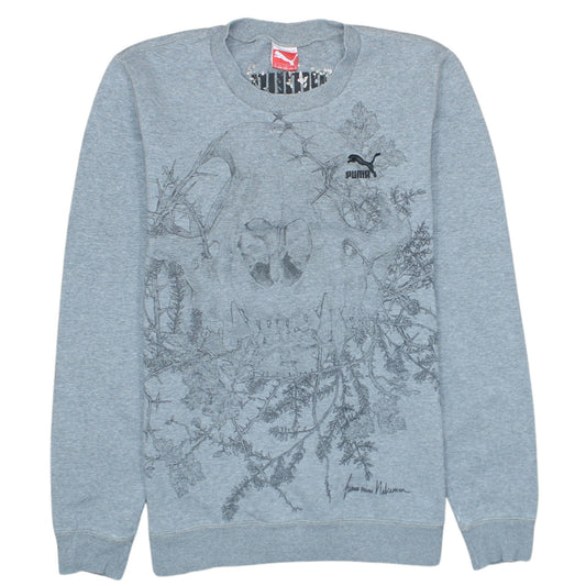 Puma Unisex Adults Grey Crew Neck Graphic Sweatshirt Size M