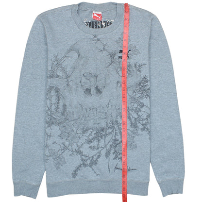 Puma Unisex Adults Grey Crew Neck Graphic Sweatshirt Size M