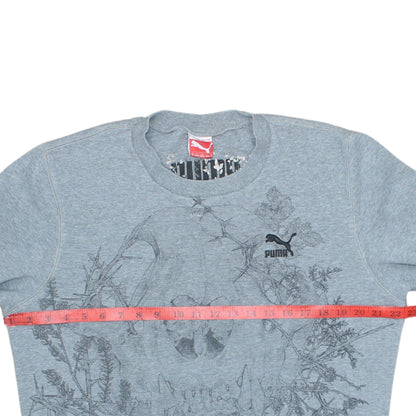 Puma Unisex Adults Grey Crew Neck Graphic Sweatshirt Size M