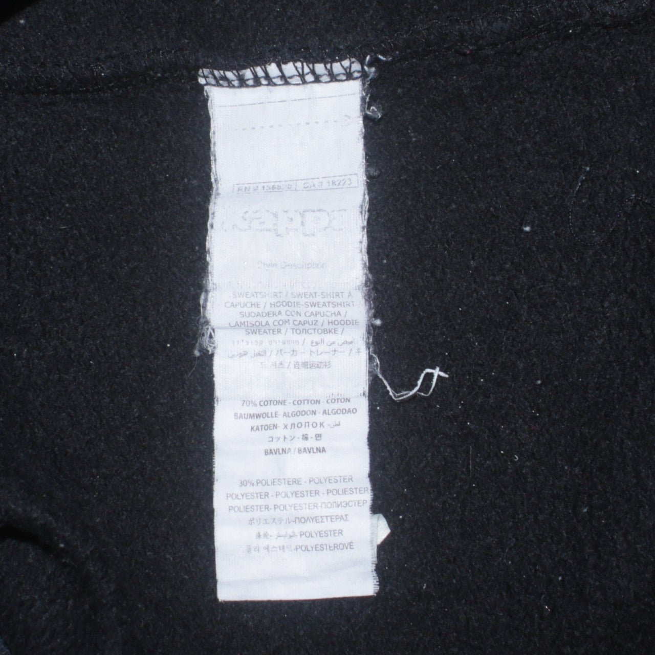 Mens UK Size S Kappa Black Pullover Hoodie