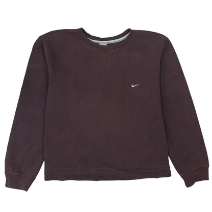 Nike Women’s Brown Sweatshirt XL Cotton Blend Crew Neck Logo