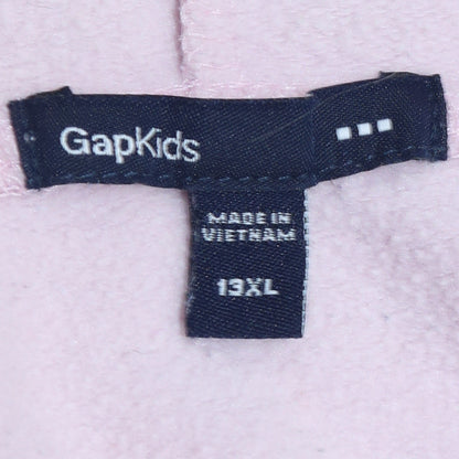 GAP Kids Girls Pink Hoodie 13 Years Pullover Fleece Logo Sweatshirt