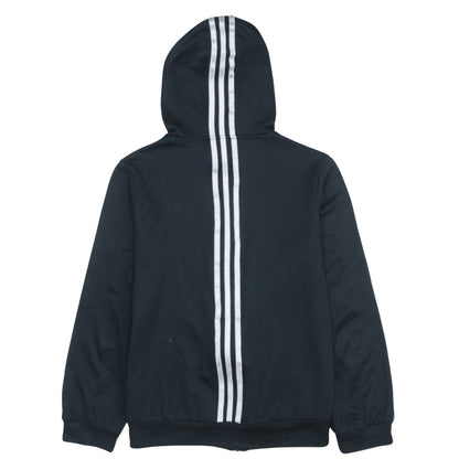 Adidas Women's Black Full Zip Hoodie Size 12 Sports Logo Cotton