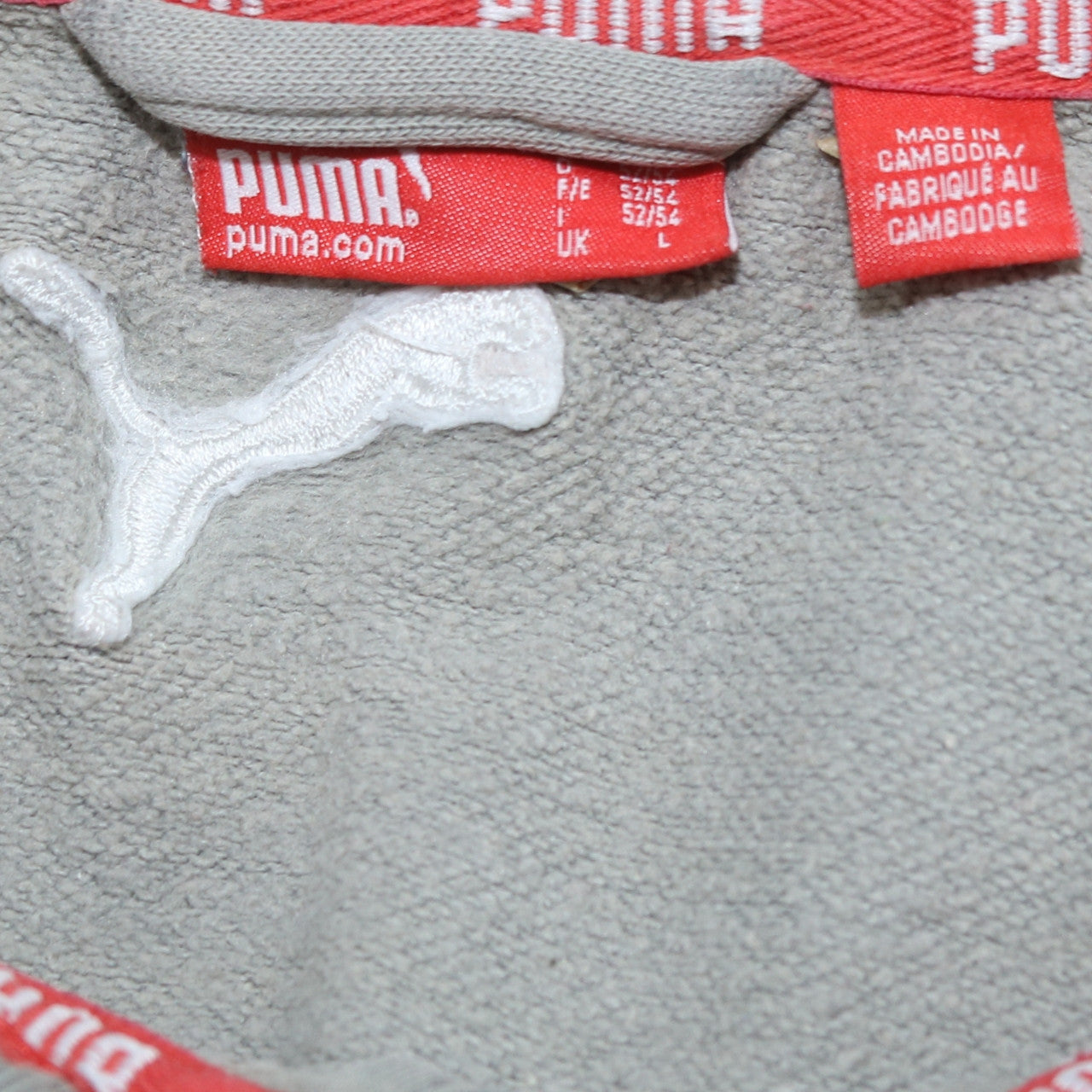 Mens UK Size L PUMA Grey Full Zip Sweatshirt