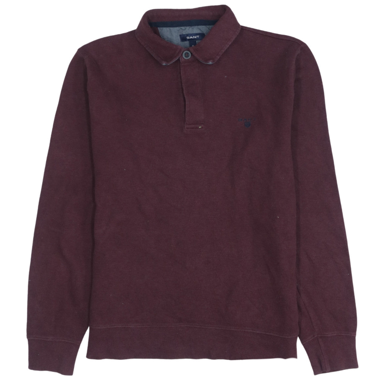 Gant Men’s Brown Long Sleeve Cotton Polo Shirt Size M