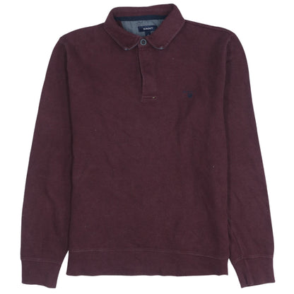 Gant Men’s Brown Long Sleeve Cotton Polo Shirt Size M