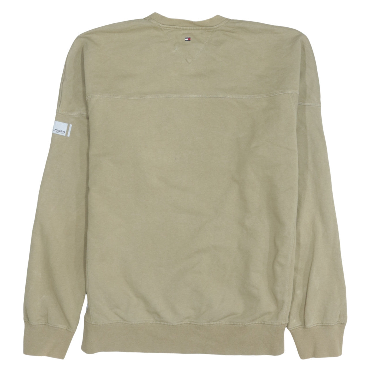 Tommy Hilfiger Men’s Beige Medium Sweatshirt Pullover Logo Crew Neck