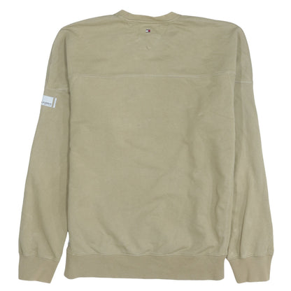 Tommy Hilfiger Men’s Beige Medium Sweatshirt Pullover Logo Crew Neck