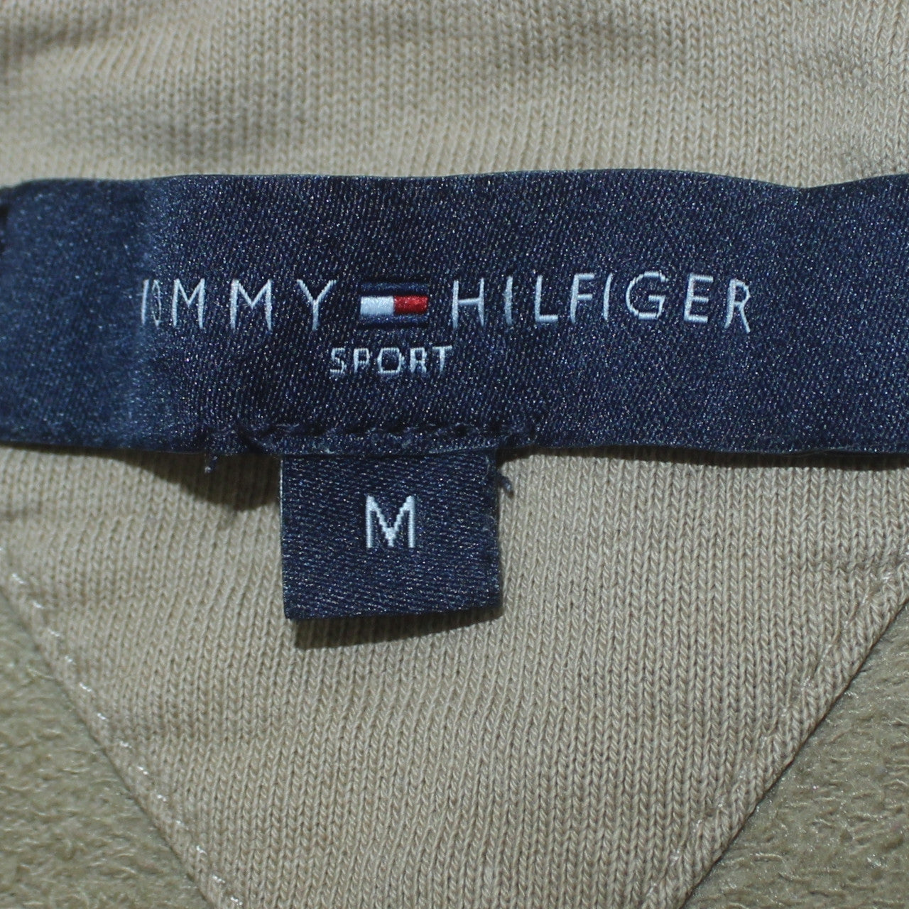 Tommy Hilfiger Men’s Beige Medium Sweatshirt Pullover Logo Crew Neck