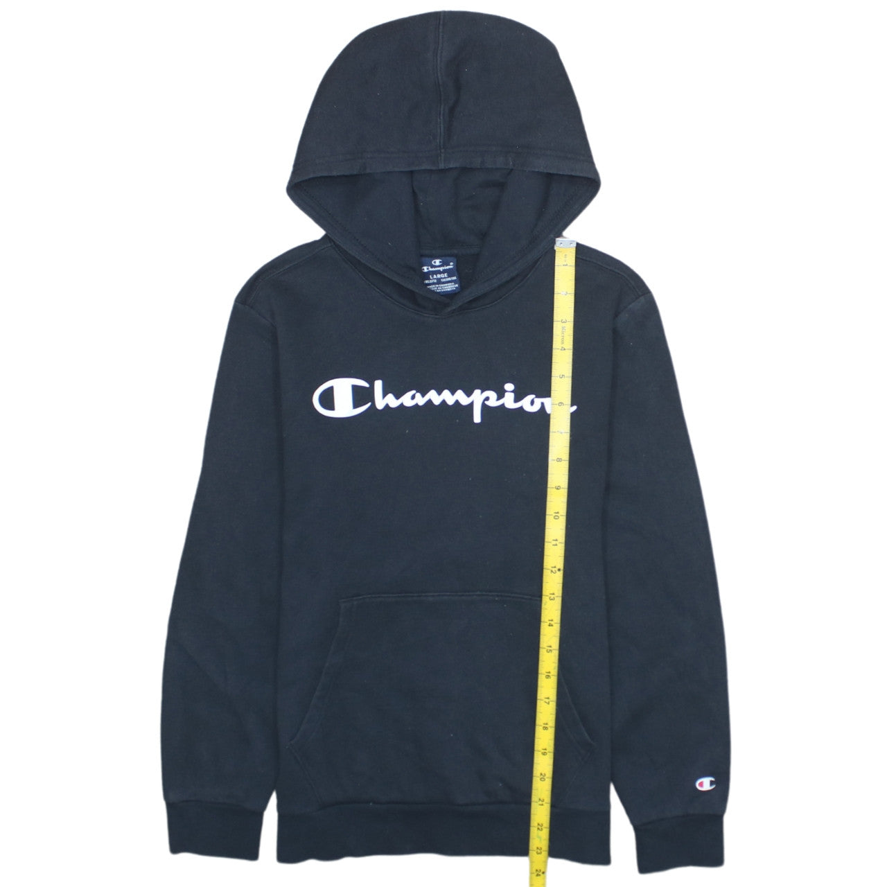 Champion Boys Black Pullover Hoodie Sweatshirt 11-12 Years Logo Fleece