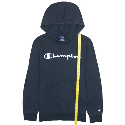 Champion Boys Black Pullover Hoodie Sweatshirt 11-12 Years Logo Fleece