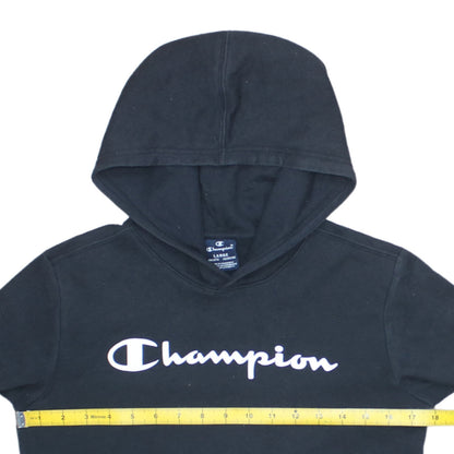Champion Boys Black Pullover Hoodie Sweatshirt 11-12 Years Logo Fleece